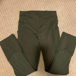 lululemon green leggings cropped size 2